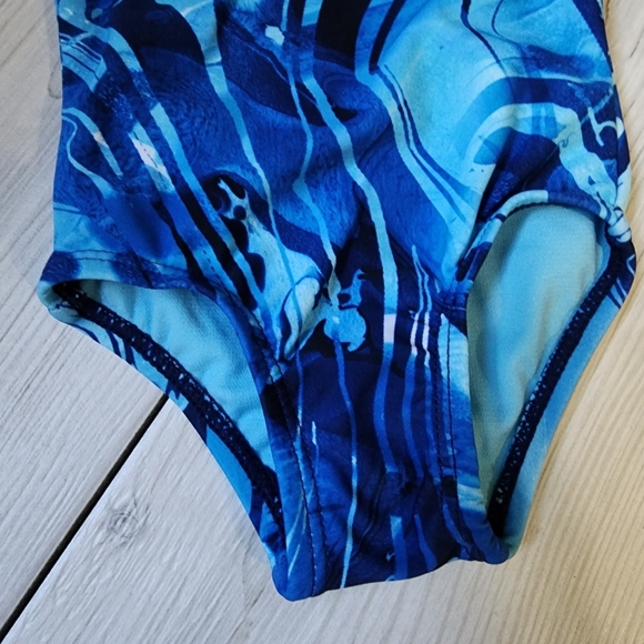 Peyton and Parker Blue marble cross strap swimsuit for baby Size 3-6 mo NWT - Picture 4 of 11